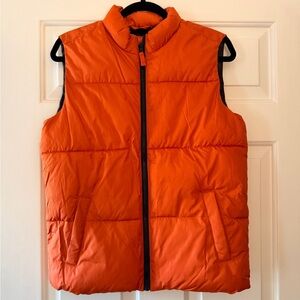 Old Navy Bright Orange Quilted Puffer Vest